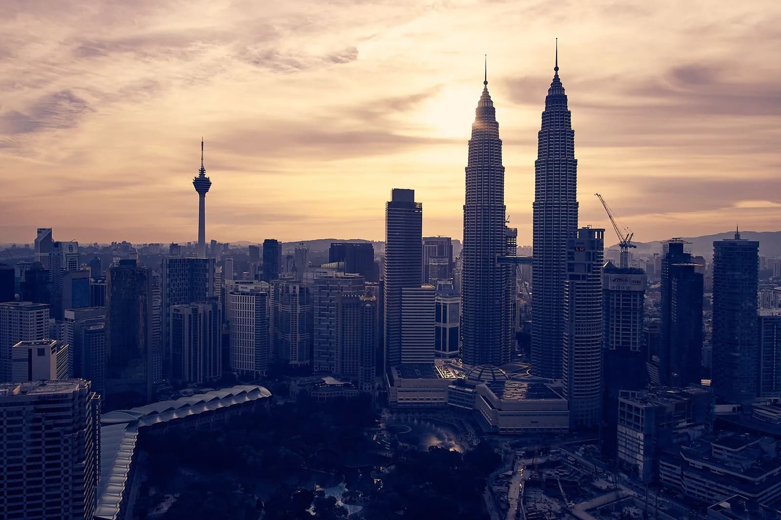 The Kuala Lumpur skyline at dusk